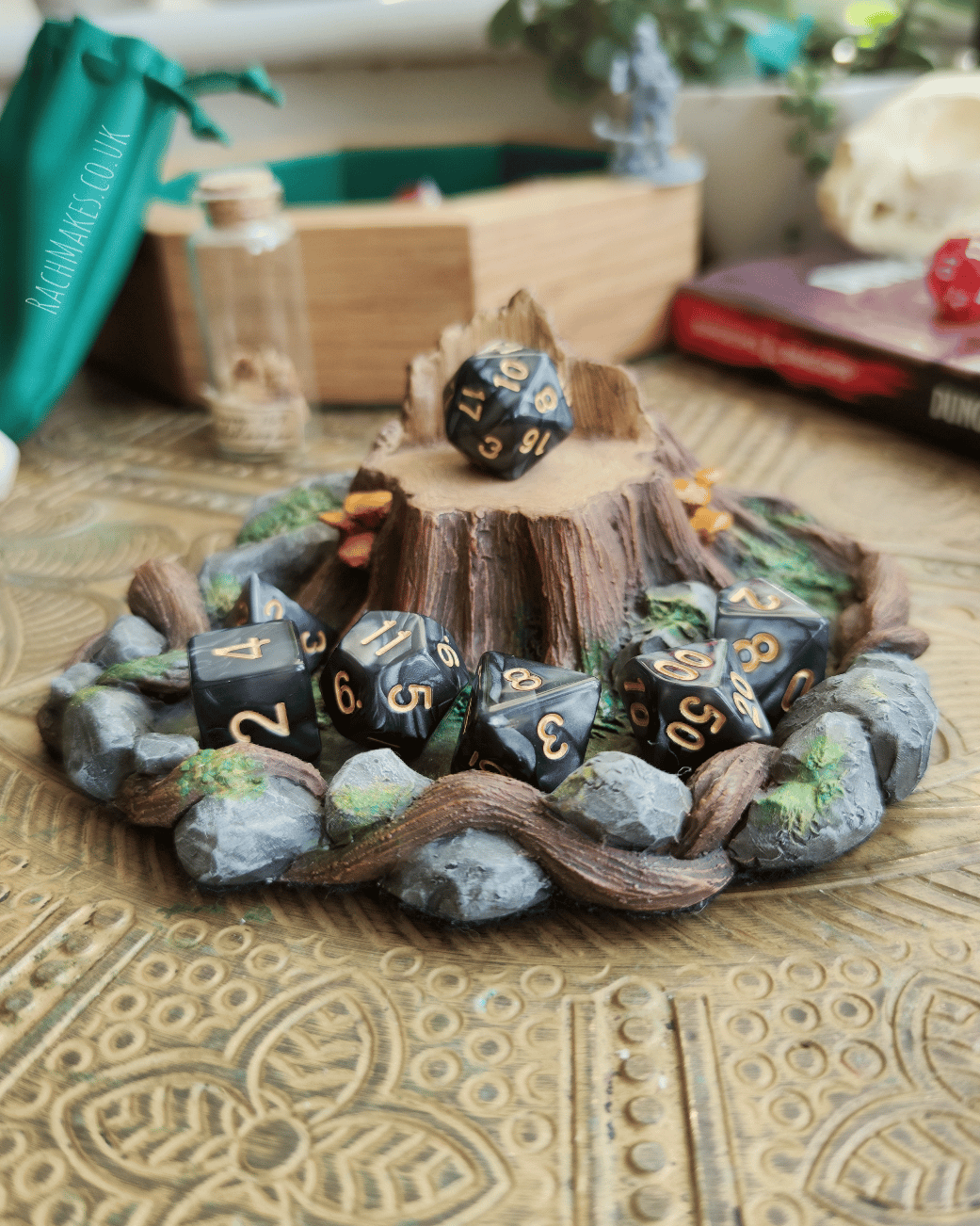 Woodland throne dice display base.